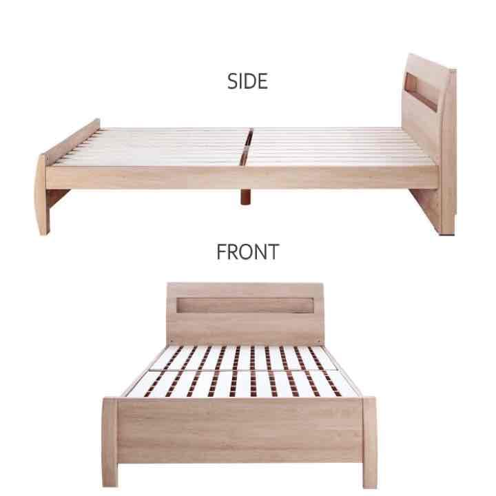 【送料無料！】LED照明付きダブルベッド（フレームのみ）