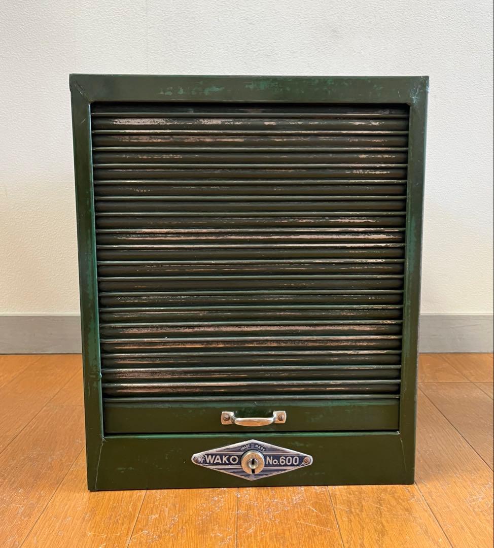 ヴィンテージ　WAKO スチールチェスト　シャッター　インダストリアル　工業系