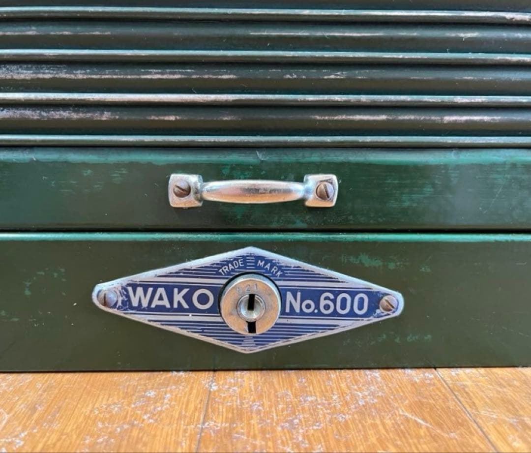 ヴィンテージ　WAKO スチールチェスト　シャッター　インダストリアル　工業系