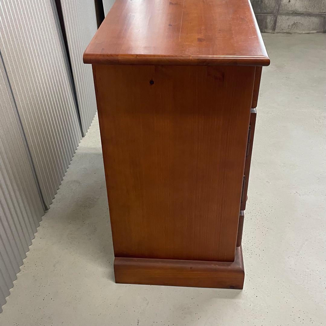 北欧カントリー＊花柄タイル 木製キャビネット　バレンシア風