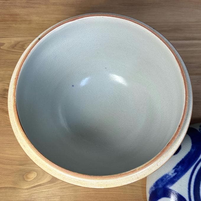 やちむん　大嶺工房　大嶺實清 作　呉須染付合子　大