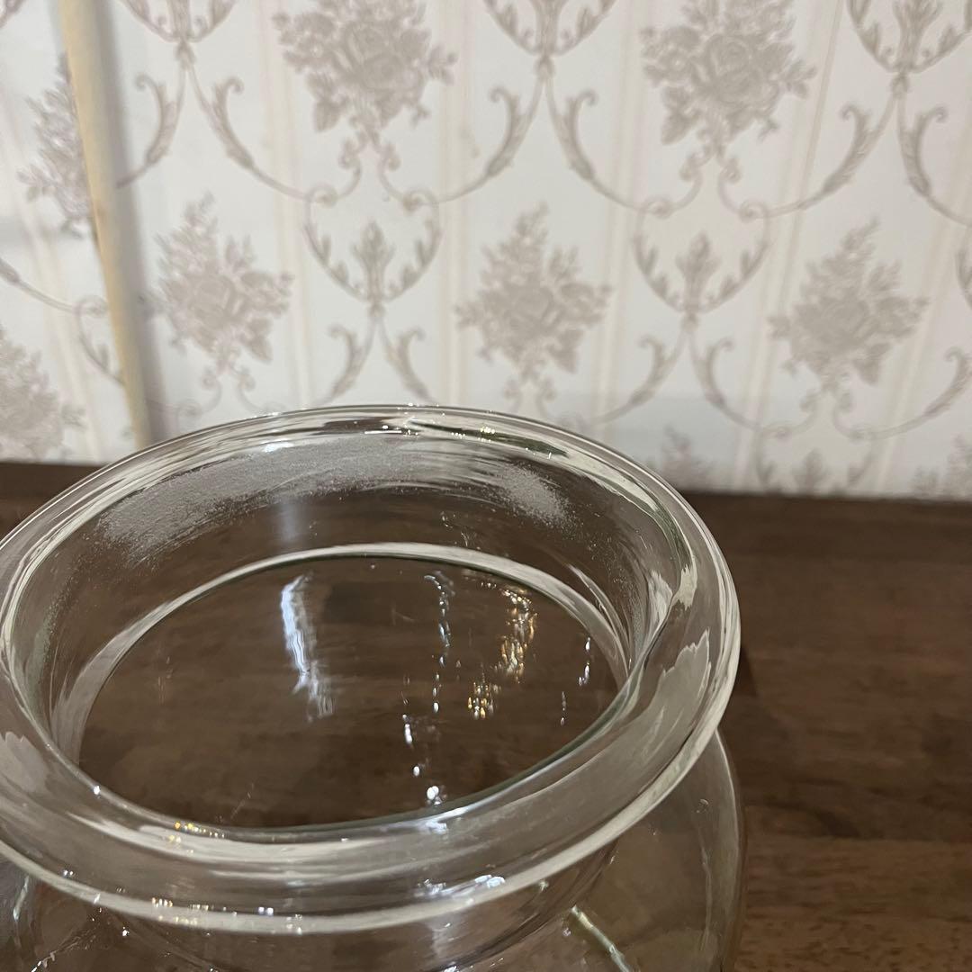 【アンティーク】昭和レトロ 蓋付 ガラス瓶 保存瓶 古道具 オブジェ 当時物