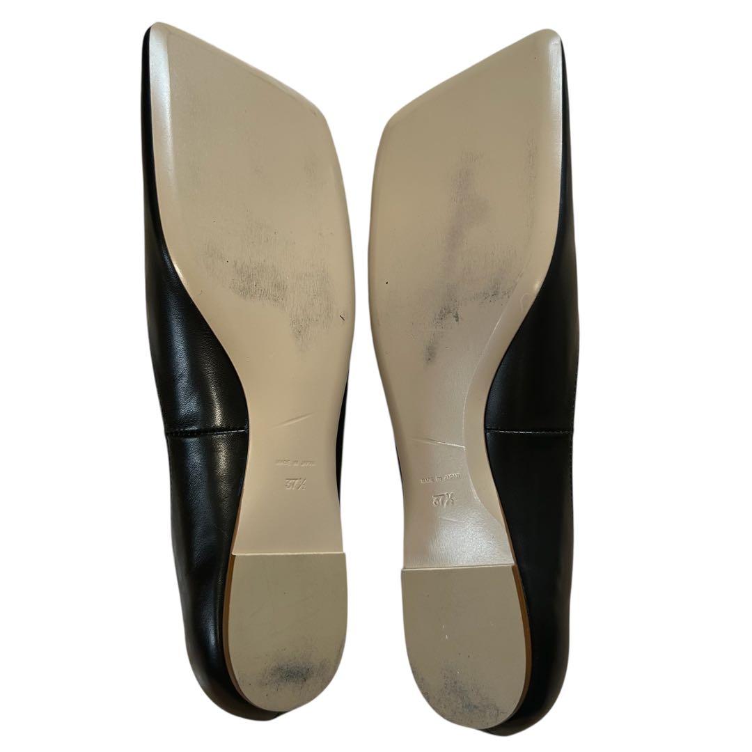 【超美品】ピッピシック LINDA 定番黒 スクエアトゥ フラット24.5