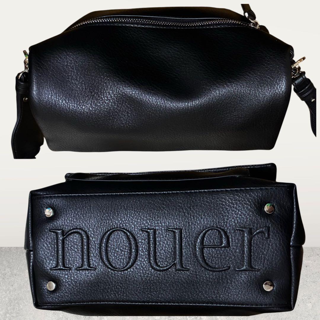 極美品/現行 nouer ヌエール ボトムエンボスロゴショルダーバッグ ポーチ