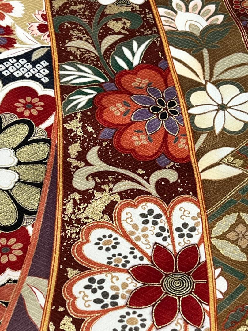 振り袖　フルセット　長襦袢　成人式　金彩加工　絞り　熨斗目　長尺袋帯　734