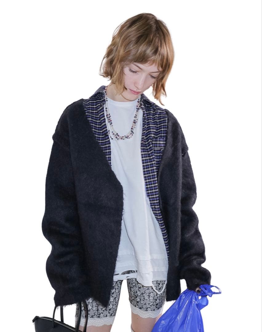 【PERVERZE 未使用】Wide Slit Cardigan / Black