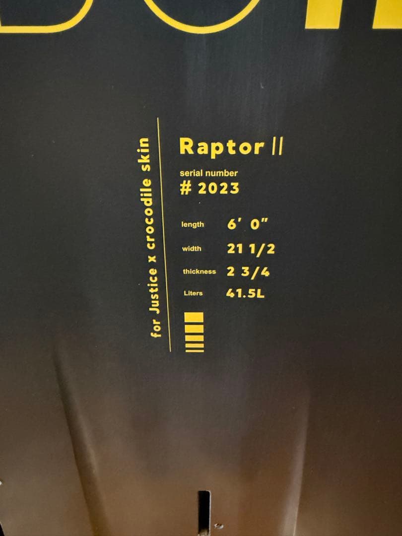 サーフィン・ボディボード 6'0\" Justice surfboard RAPTOR2