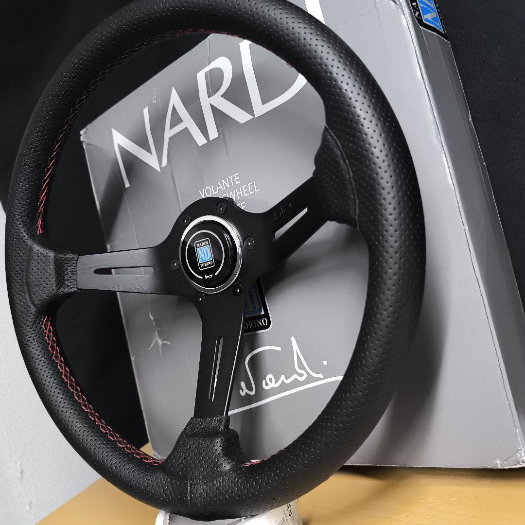 NARDIナルディタイプ　ステアリング ブラック350mm 　ディープ75mm