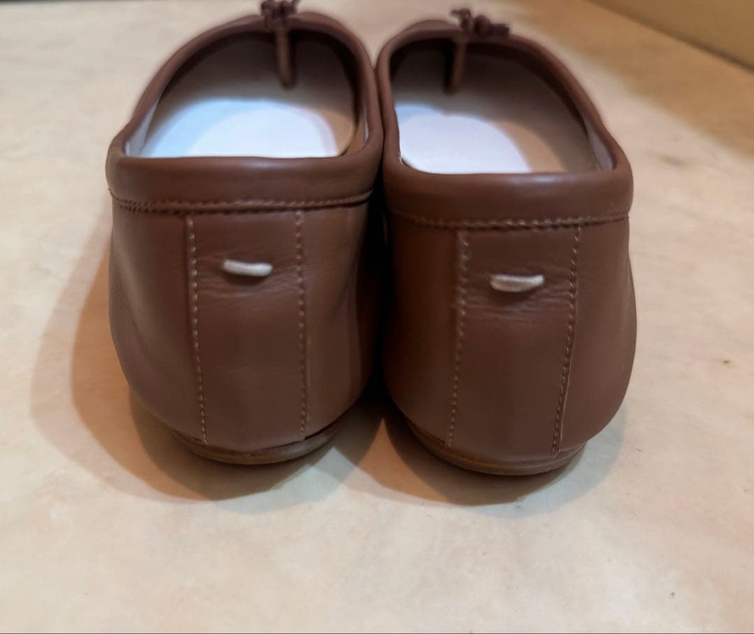 正規品美品Maison Margiela ブラウン足袋レザー バレエシューズ39