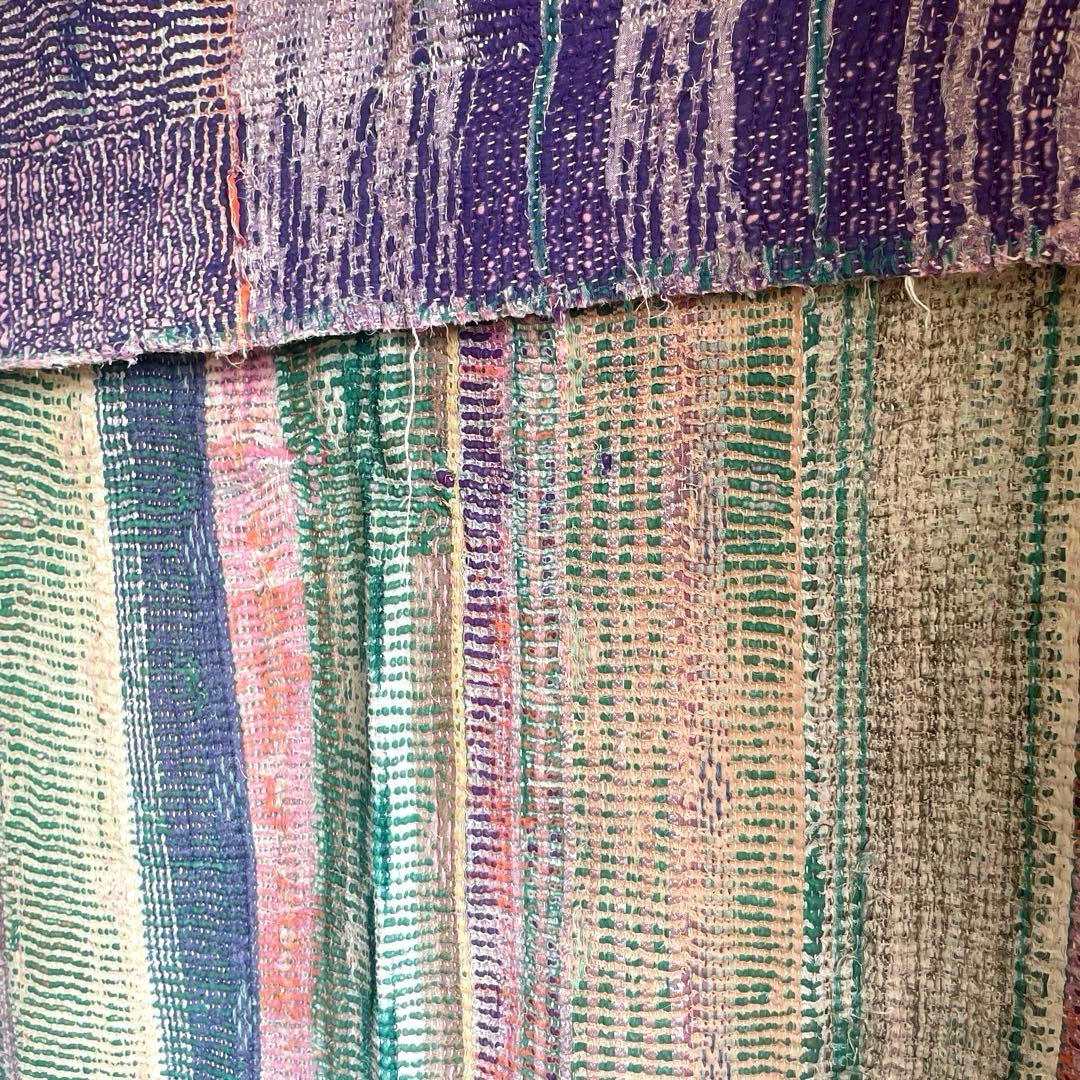 大判　138×200 インド　ヴィンテージカンタキルト　リバーシブル