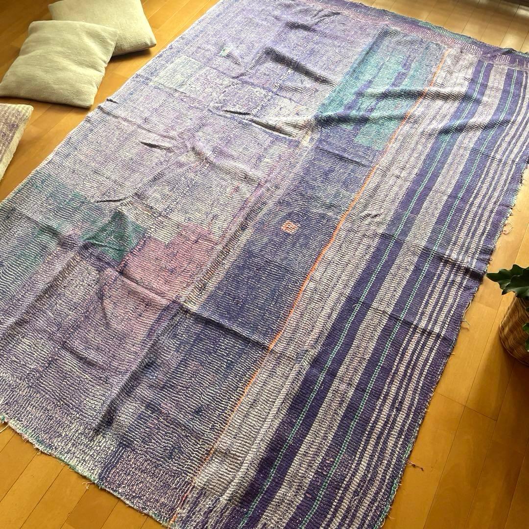 大判　138×200 インド　ヴィンテージカンタキルト　リバーシブル