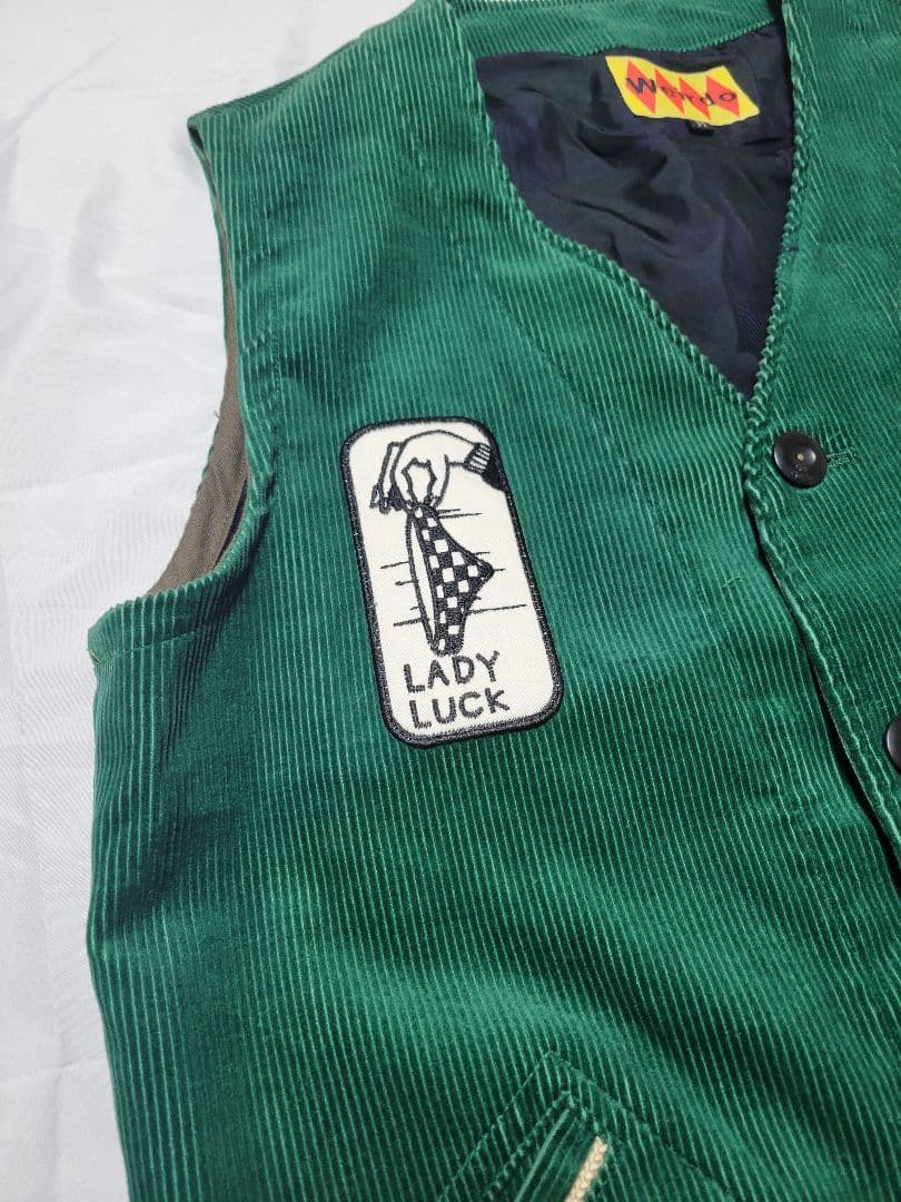 Weirdo コーデュロイ ベスト M glad hand グリーン