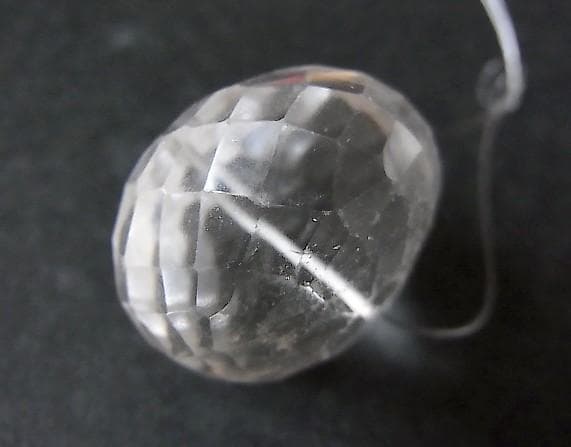 ★A3001★特大　多面カット　水晶　クォーツビーズ　 アンティーク　エスニック