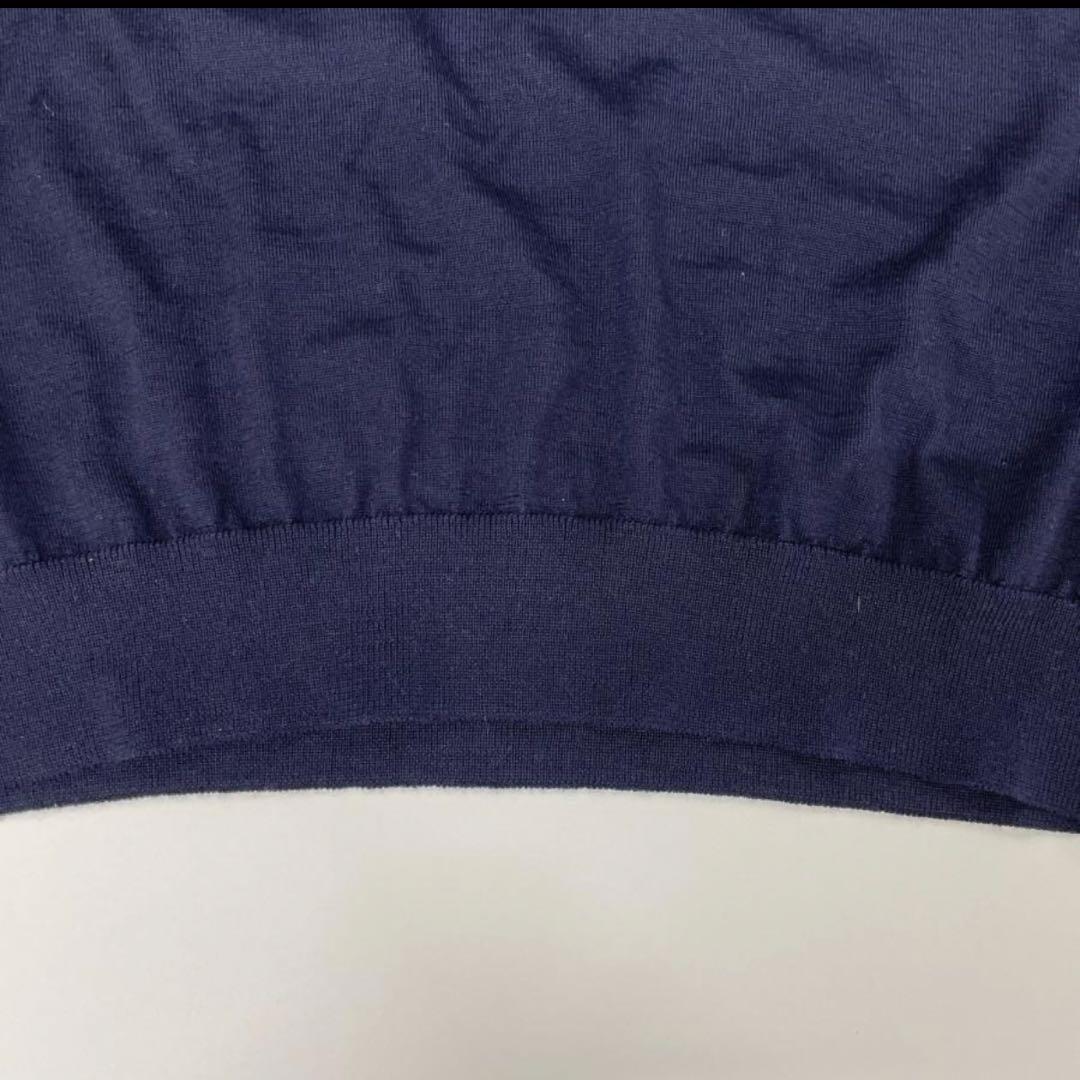 トレンタセッタンタ 30/70 ネイビー カシミヤシルク クルーネックニット48