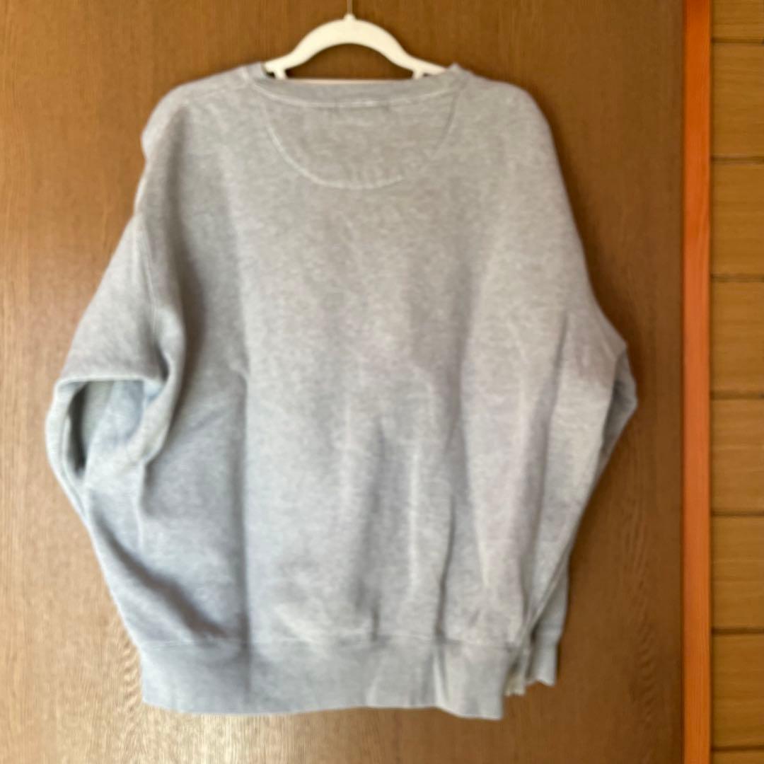 た*様 ポロ ラルフローレン グレイ トレーナー L 紺刺繍 古着