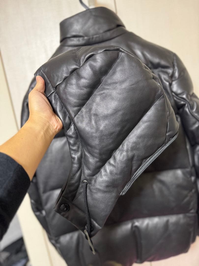 美品　ナノユニバース　ラムレザーダウンジャケット　Sサイズ