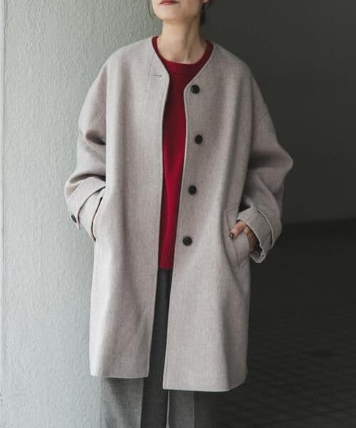 FORK&SPOON　ウールノーカラーコート