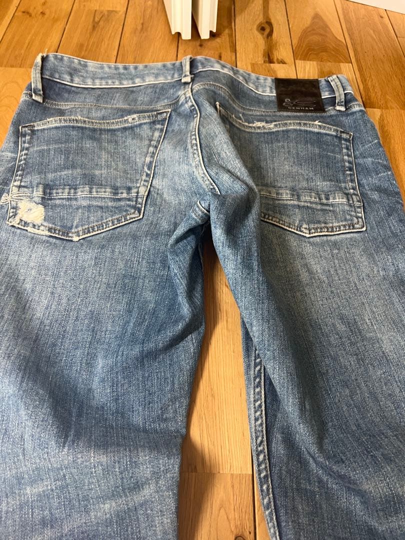 【極美品】DENHAM RAZORW33カンディアーニ製ダメージ加工イタリア生地