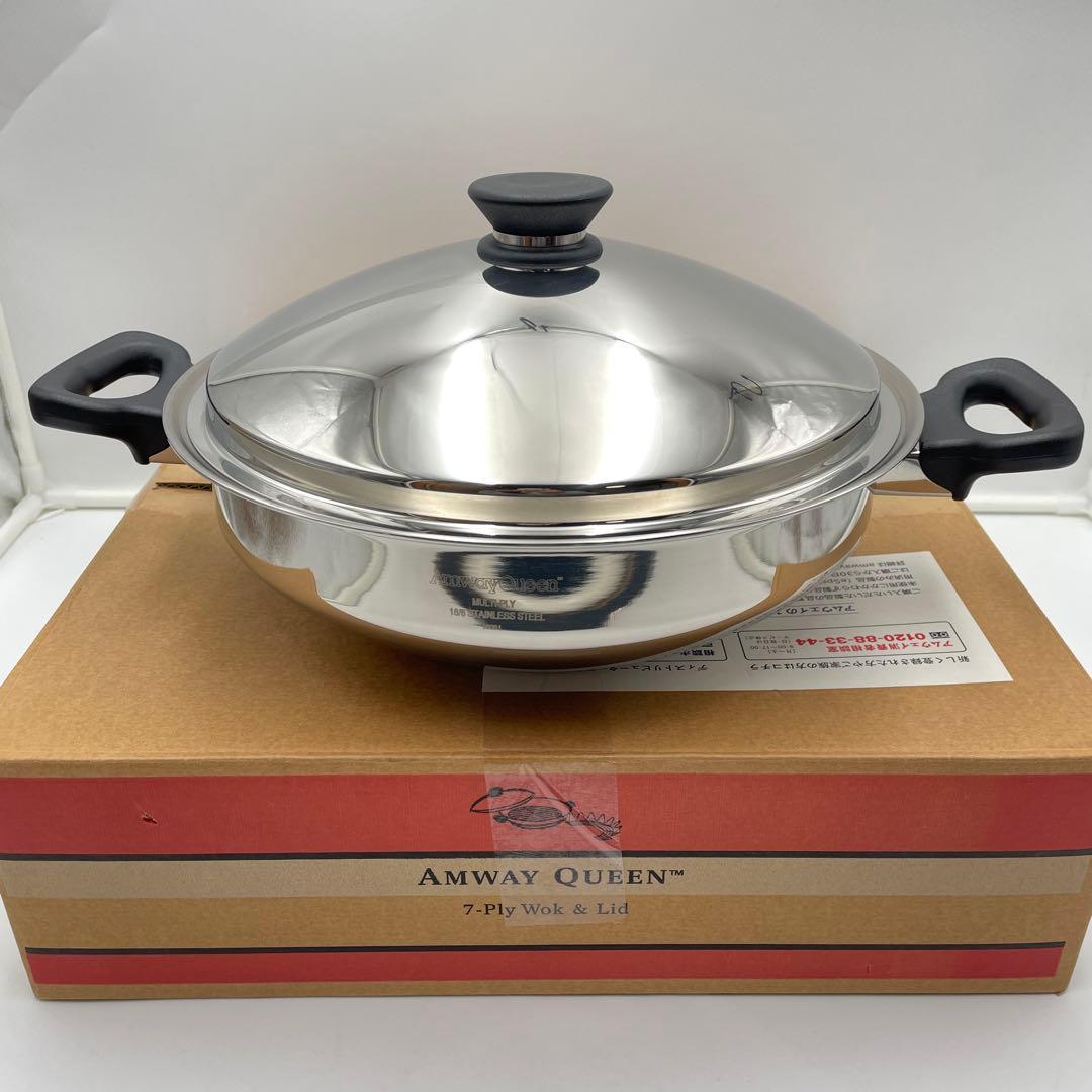 極美品 Amway アムウェイ クィーン ウォック 中華鍋 網2種付き