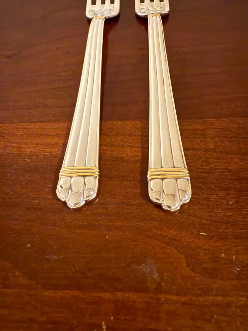 クリストフル　アリアゴールドリング　デザートフォーク