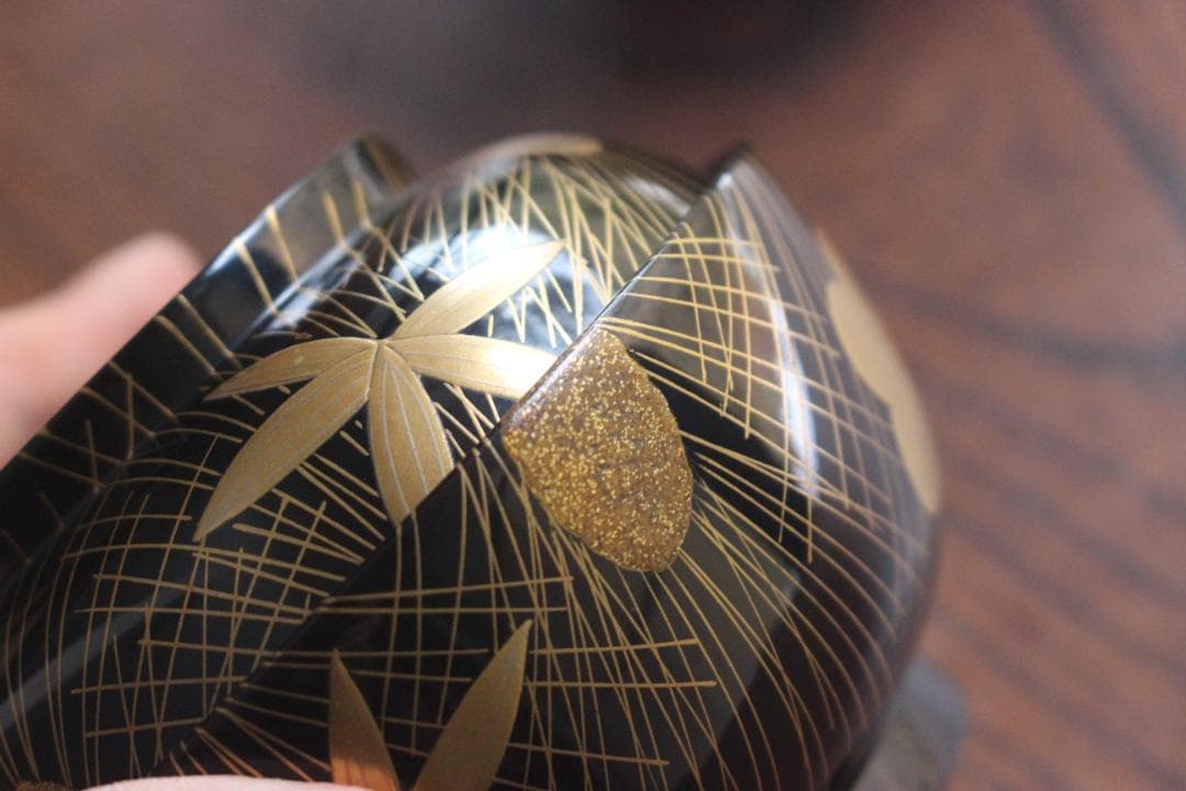 時代逸品！時代黒漆に極上松竹梅蒔絵の映える煮物椀2点（検輪島塗雑煮椀蒔絵椀