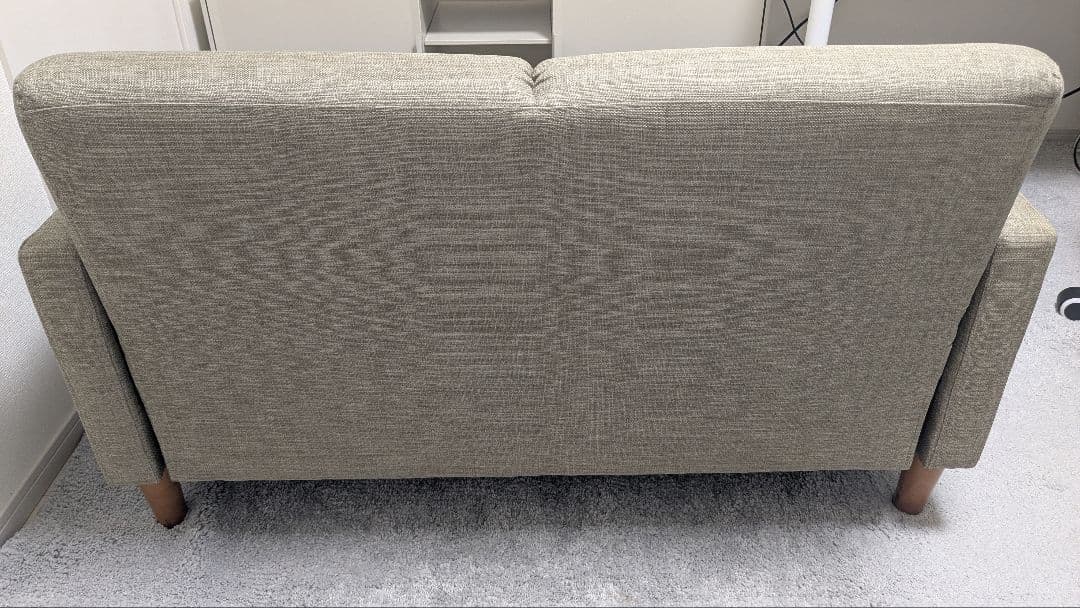 家具350 Emma 2人掛けコンパクトソファ ベージュ【美品・クッション付】