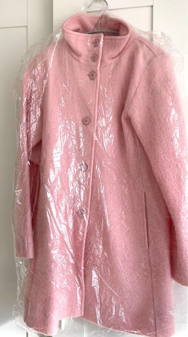 新品タグ付半額agnes b.アニエスべー　ピンク上質ウール コート