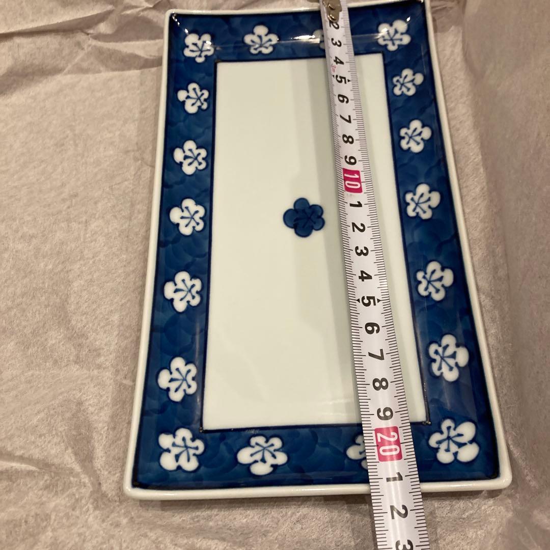 源右衛門窯 古染風梅紋　長角皿５枚