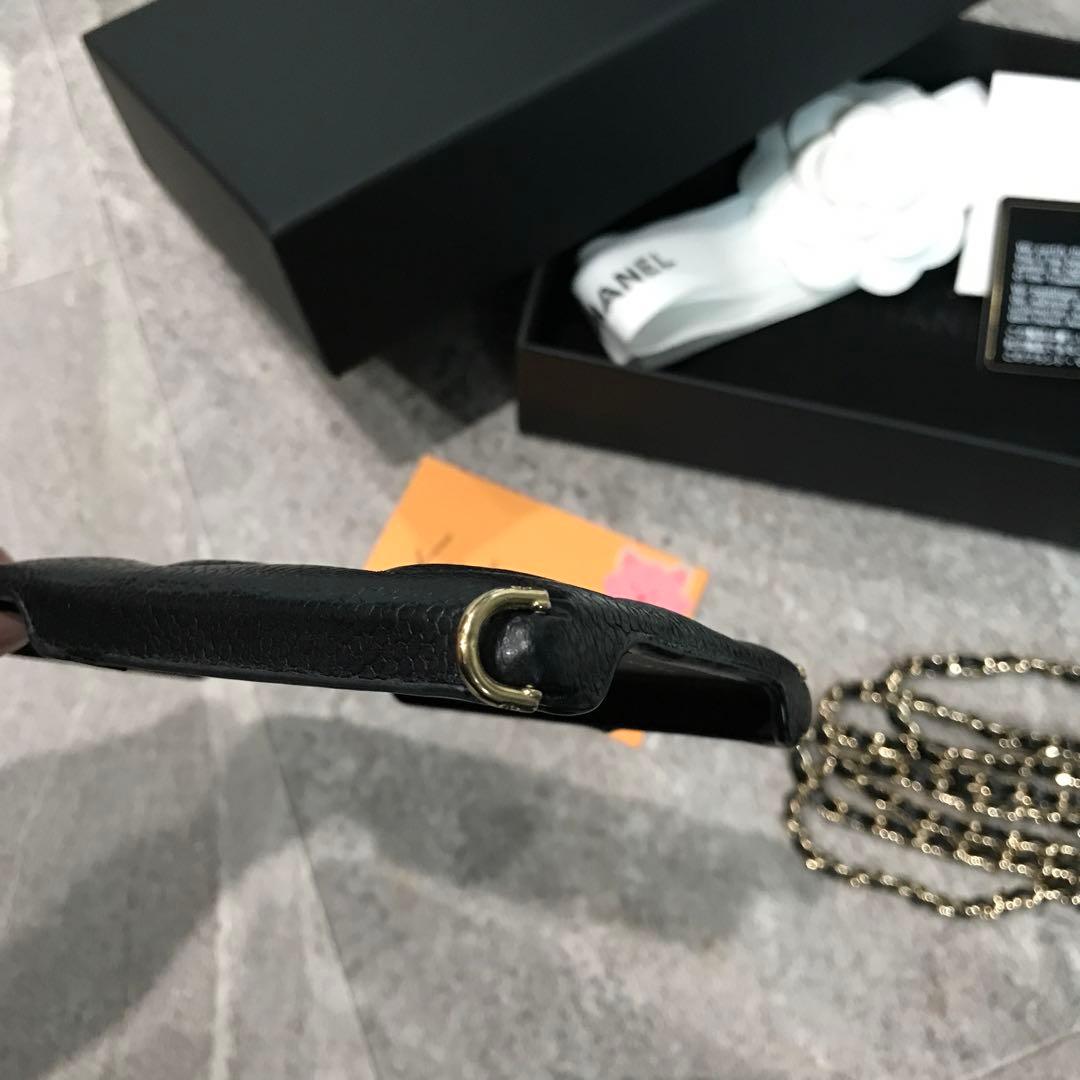 シャネル iPhone 12 ケース ブラック 確実正規品