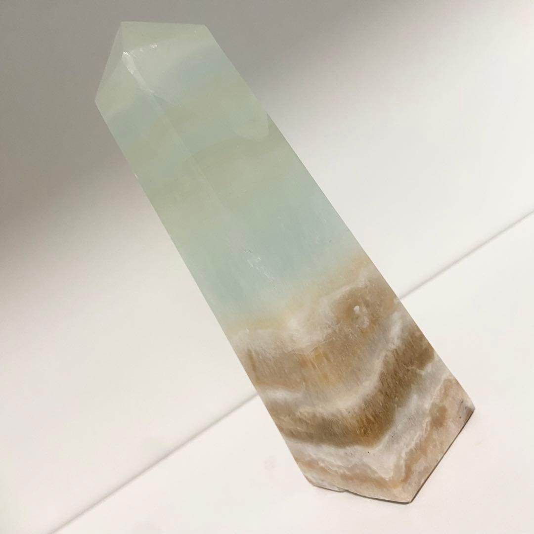 【美品】Kamoku カリビアンブルーカルサイト インテリア　天然石