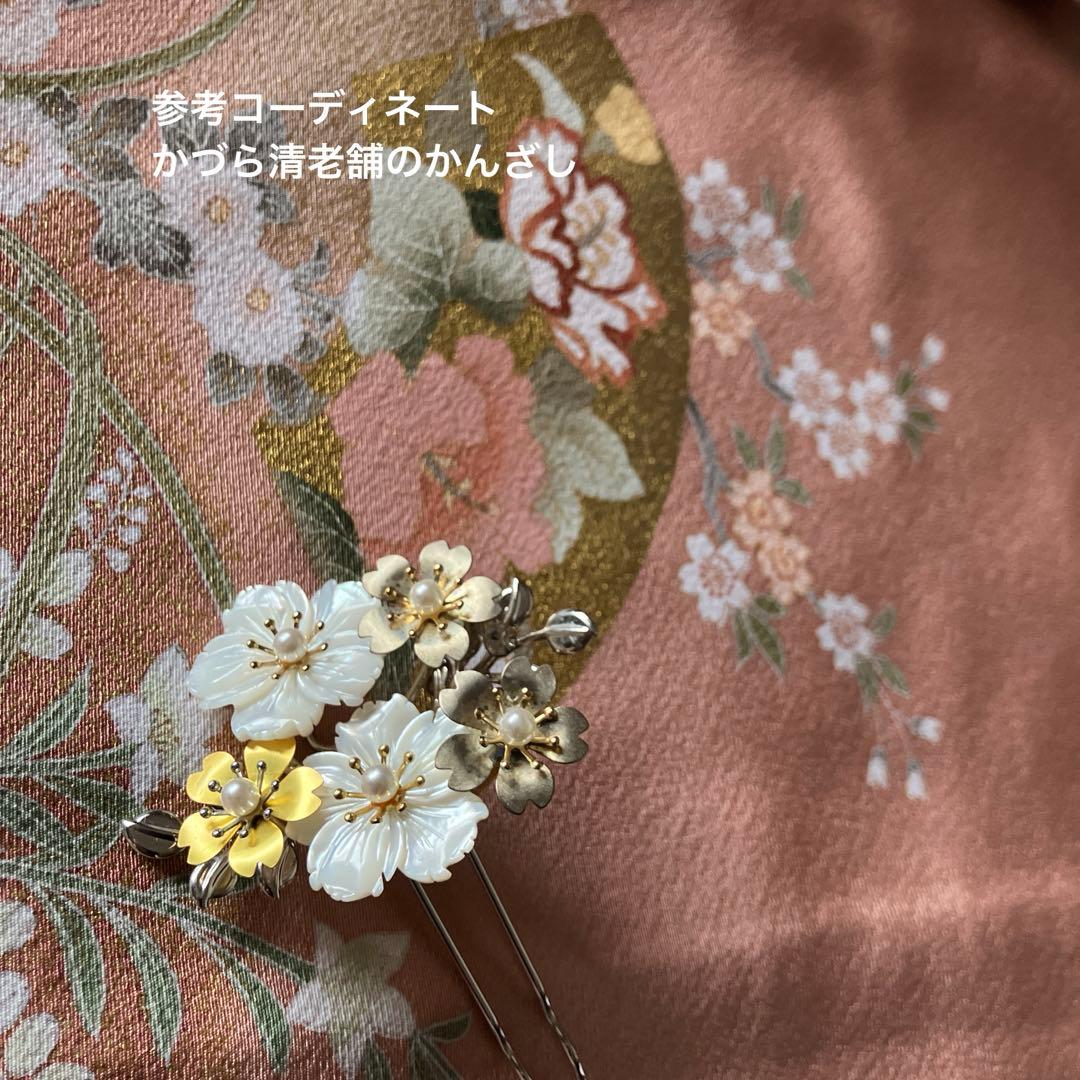 美品 雅な扇と四季草花の訪問着と長襦袢セット