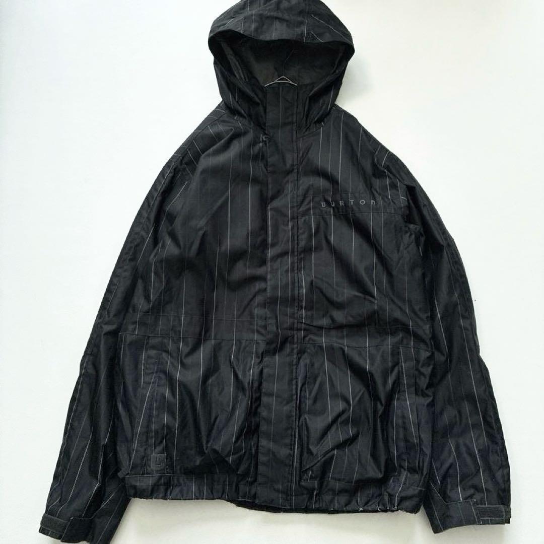 【高機能】BURTON スノボジャケット L DRYRIDE 黒 ストライプ
