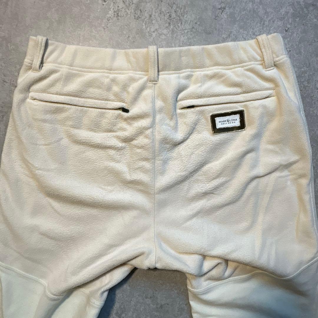MARK&LONA マークアンドロナ フリースパンツ ロング ゴルフ 白 防風