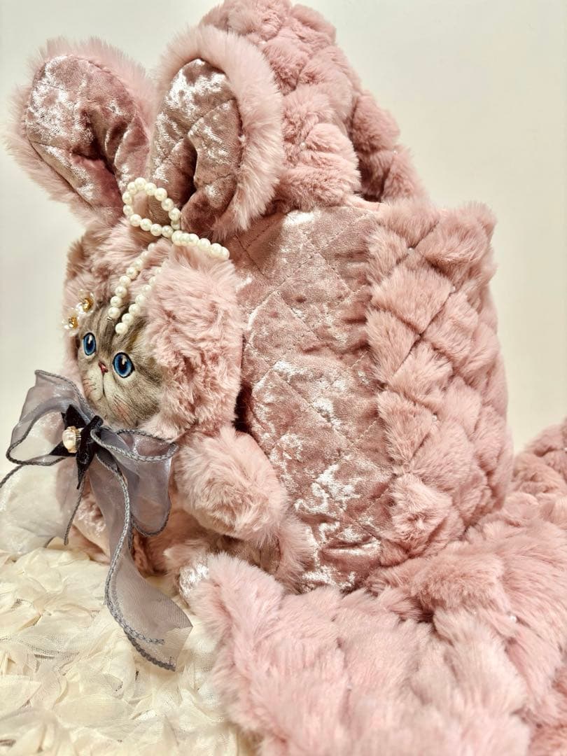 コヤンイサムチョン　ピンクファーとビーズファー❤︎ころりんバッグ❤︎お揃いセット