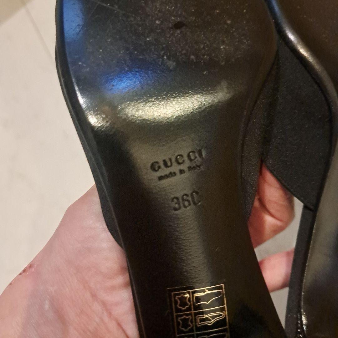 GUCCI ブラック ミュール サンダル