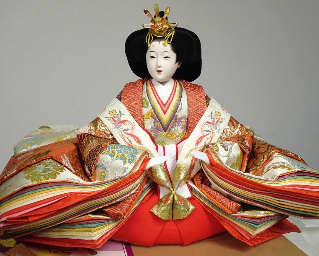 定価68万円 京雛 京都西陣織 本金正絹 平安 ひな人形 雛飾りセット 雛人形