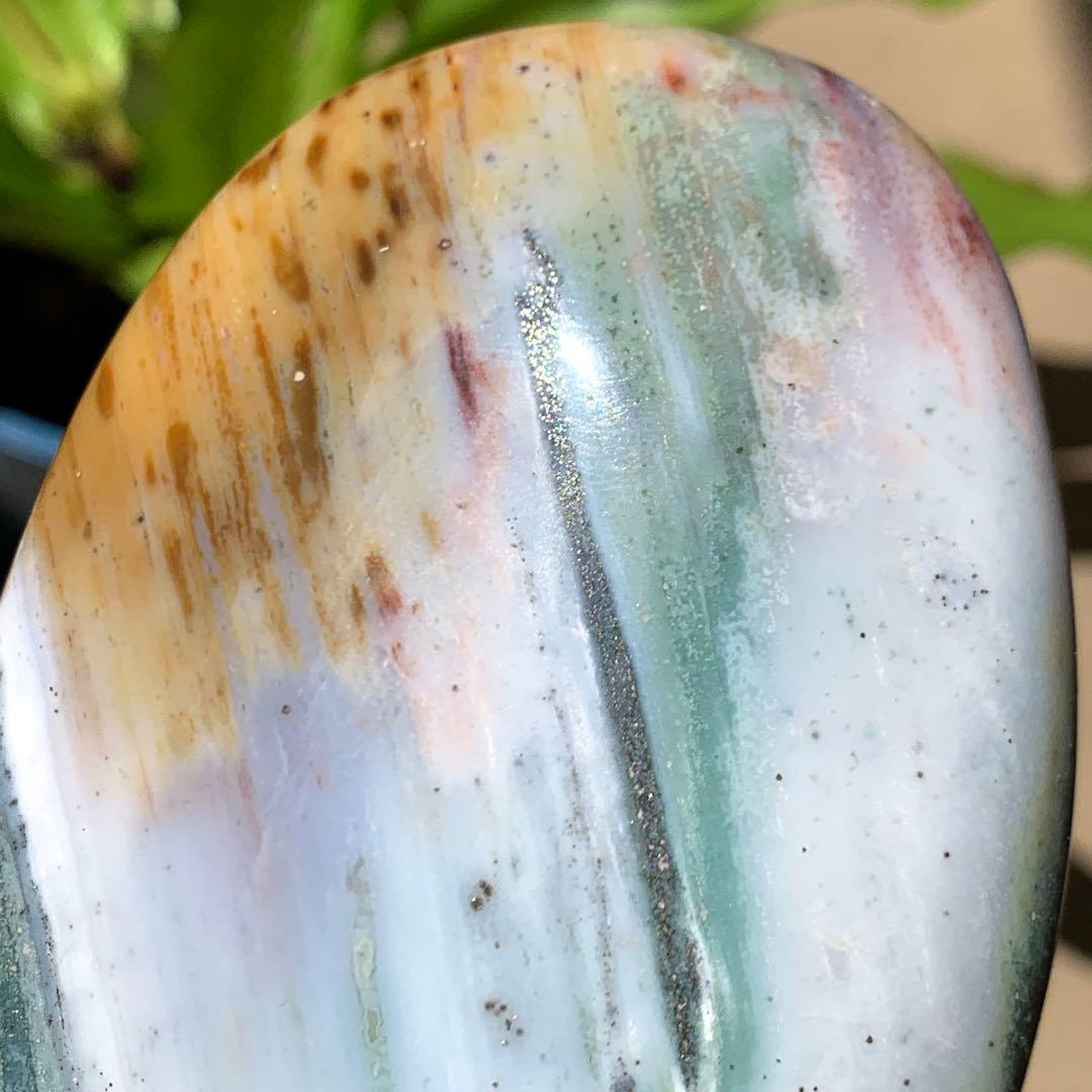 オーシャンジャスパー　フリーフォーム置物　虹色　マダガスカル産　天然石