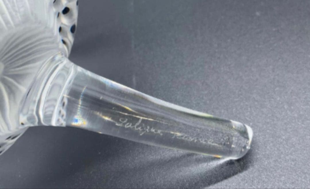 ペア 2つセット ルネ ラリック ペーパーウェイト ガラス細工 アネモネ