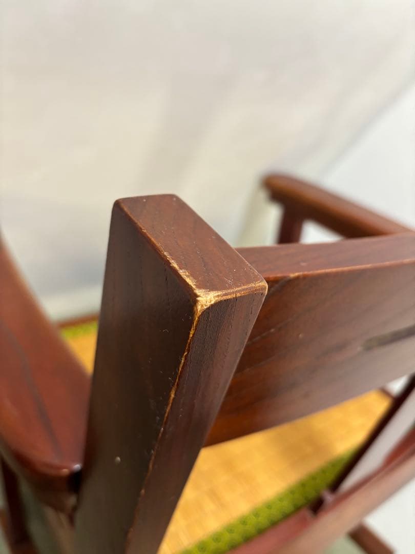 ② 昭和レトロ　和家具　和風アームローチェア　座椅子　ヴィンテージチェア当時物