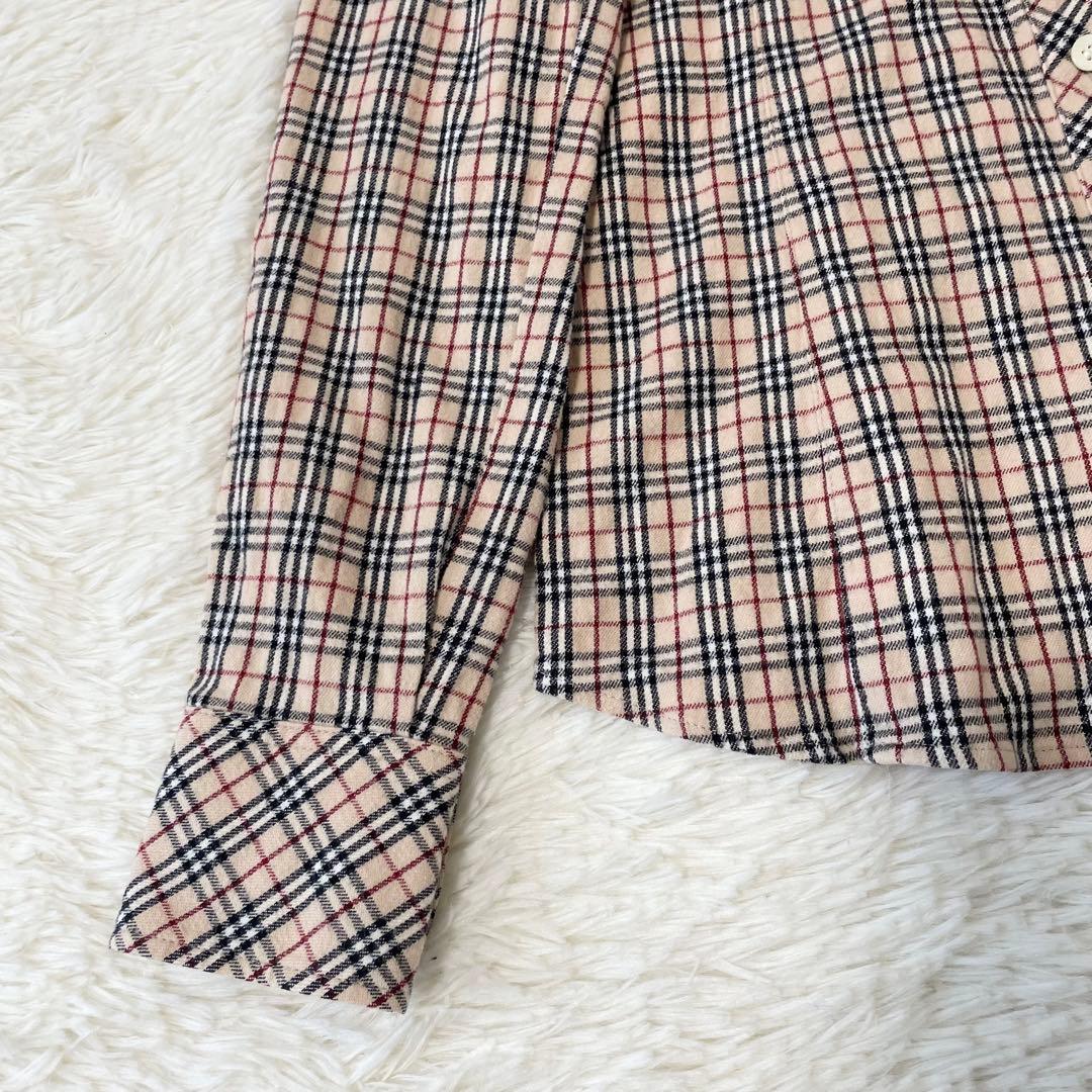 バーバリーブルーレーベル ノバチェック ボウタイリボン ブラウス コットン 36