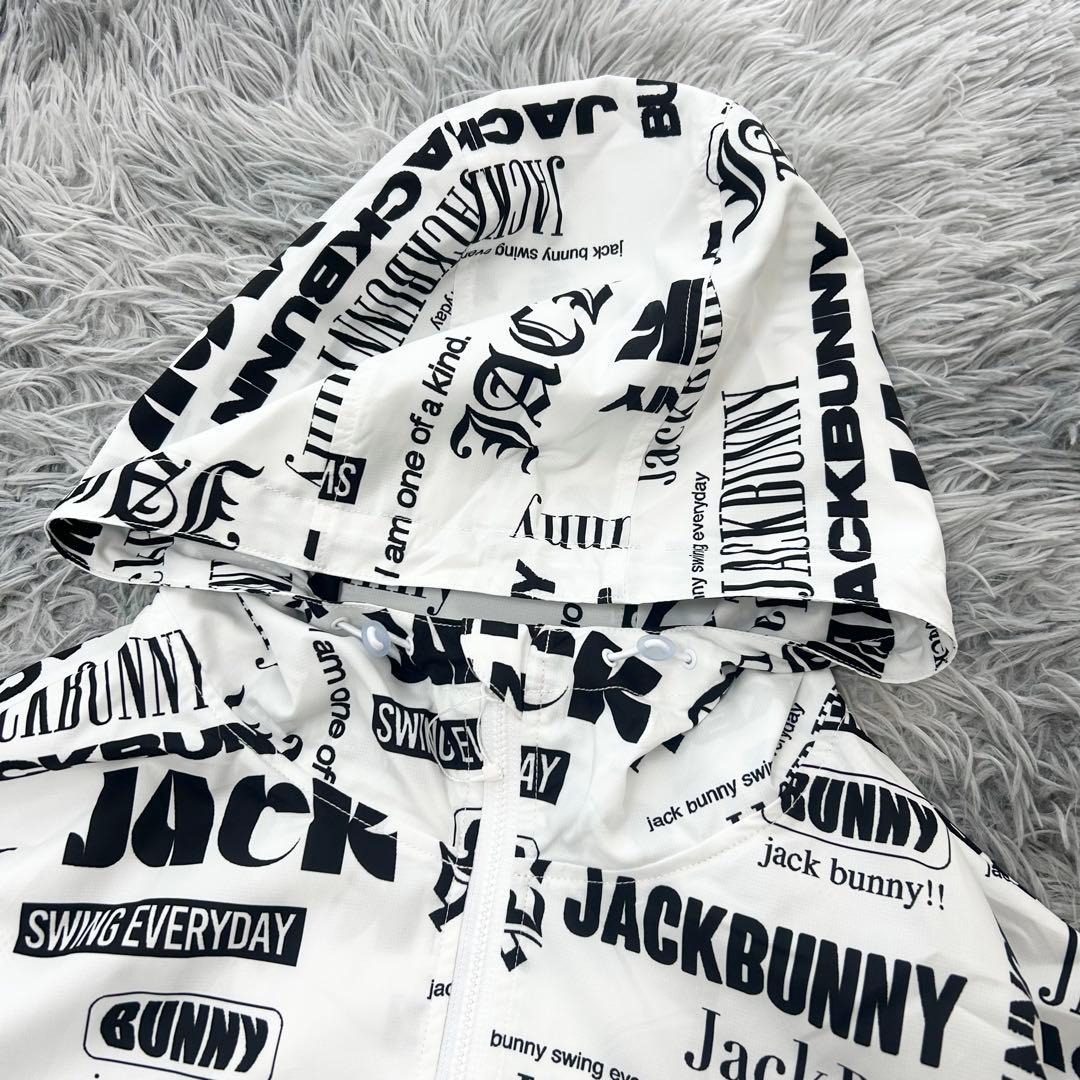 新品　ジャックバニー　ジャケット　ブルゾン　フーディ　総柄　ホワイト　サイズ5