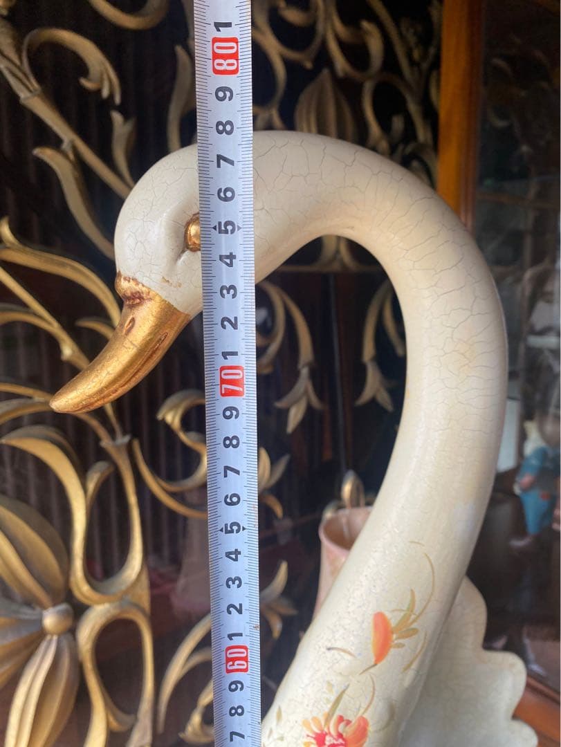 特大 白鳥 置物 インテリア 傘立て 玄関 アンティーク