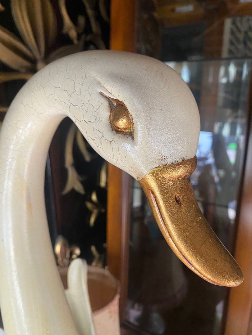 特大 白鳥 置物 インテリア 傘立て 玄関 アンティーク