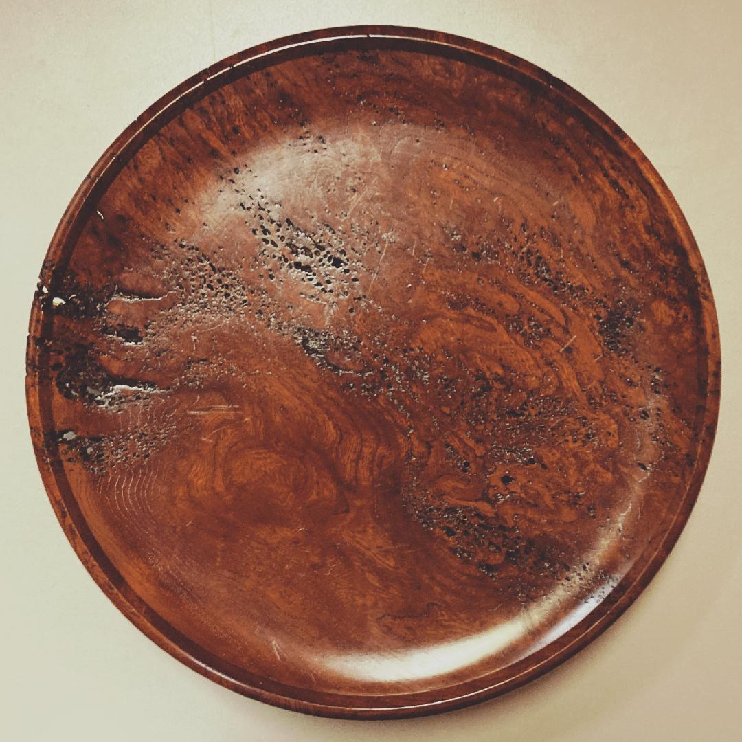 小椋榮一 天然木 菓子盆 【真作保証】