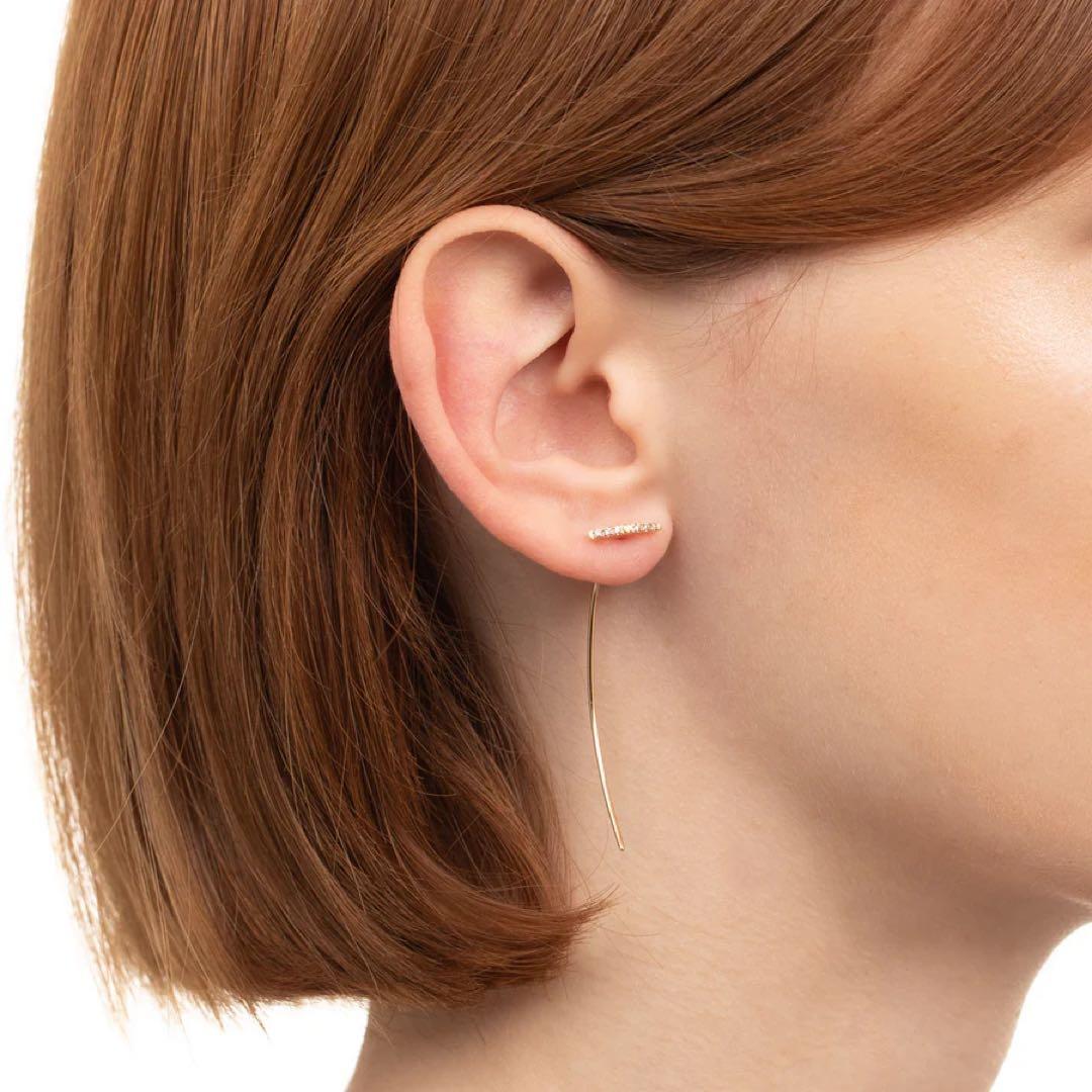 【美品】Hirotaka Trapeze ダイヤモンド アローピアス　K10