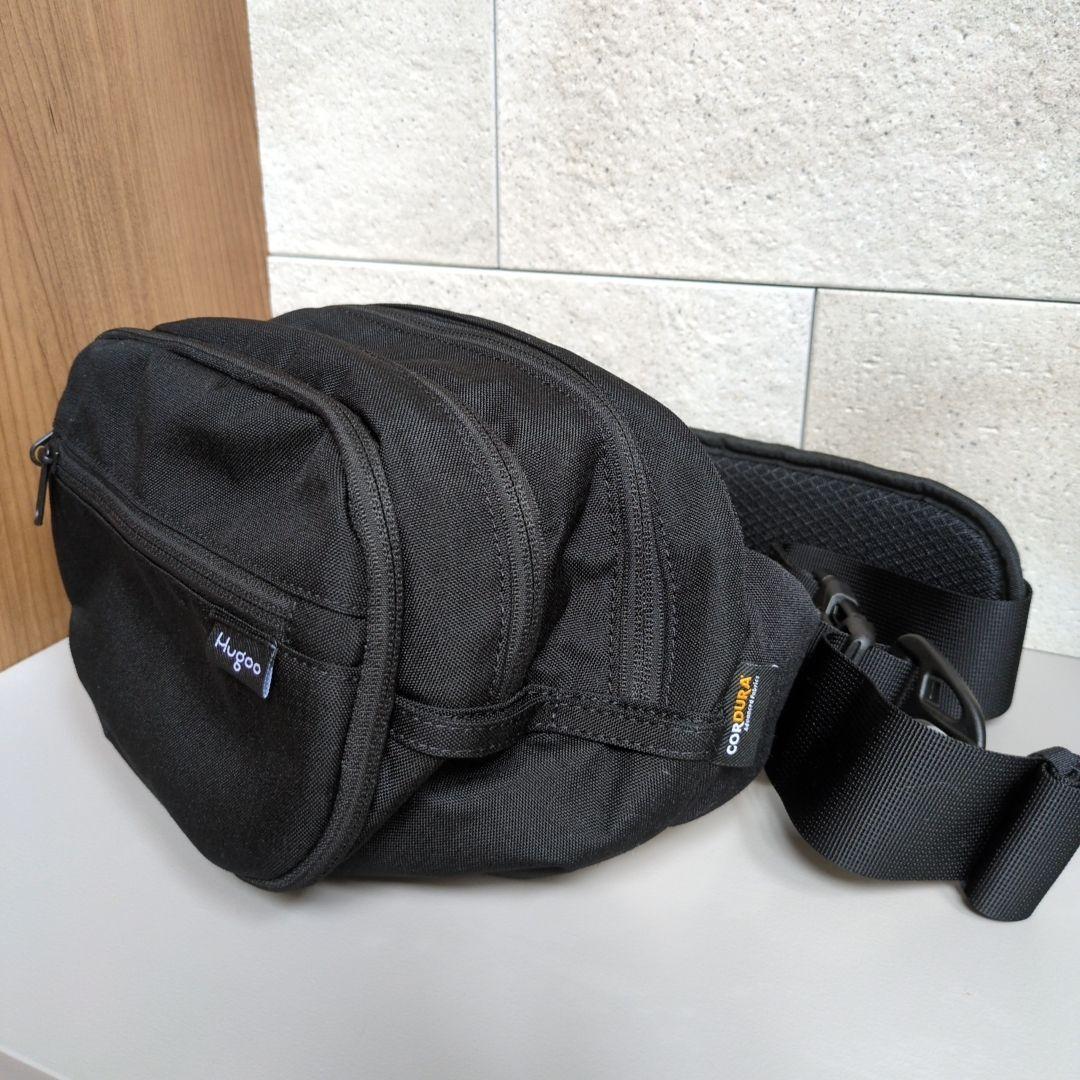 【美品】ハグー Hugoo ヒップシート 抱っこ紐 スリング ブラック 黒