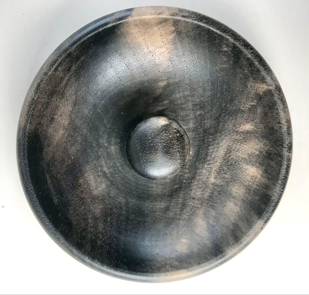 未使用 西羽製作 黒柿製 茶筒 煎茶道具 黒柿 古木造