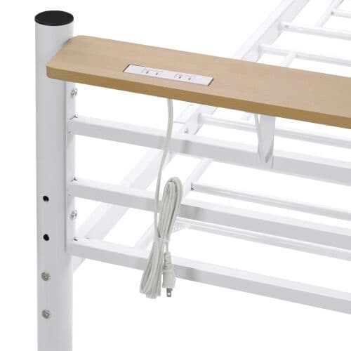 パイプベッドドンセント付きシングルベッベ宫三段阶高段调整可スチール耐震ベッド