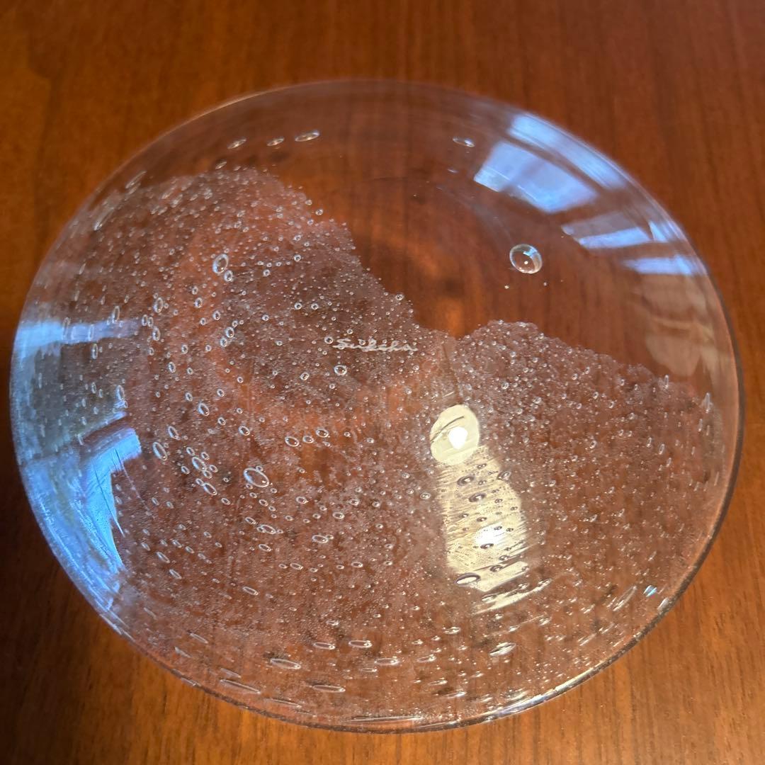 新品◆03荒川尚也　ガラス中皿５枚セット　晴耕社ガラス工房　泡ガラスプレート