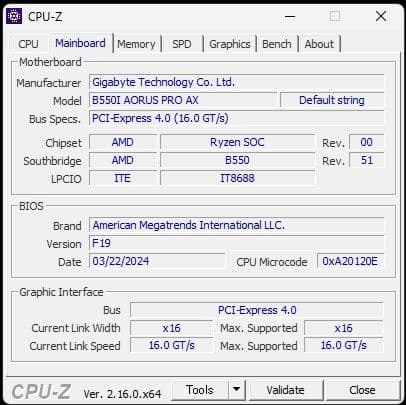 CPU AMD Ryzen5 5700x3d B550I AORUS PRO AX